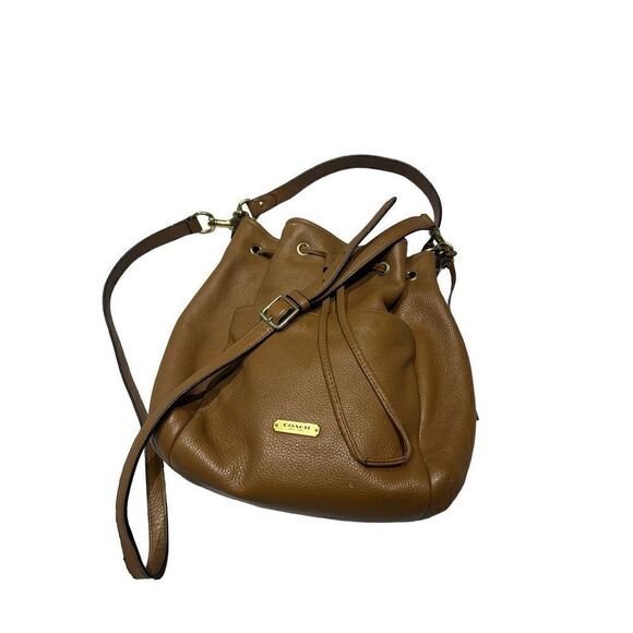 Coach Womens Casual Toggle  Closure Bucket Crossbody Bag Brown - Picture 2 of 12